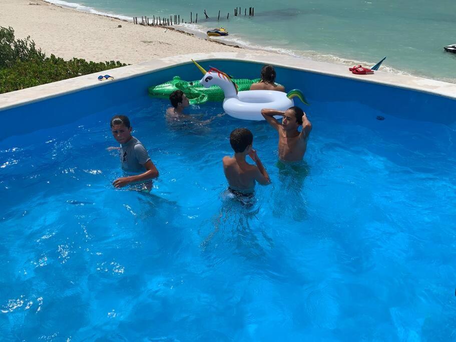 La Casa Amarilla Frente Al Mar Villa Chelem Eksteriør billede