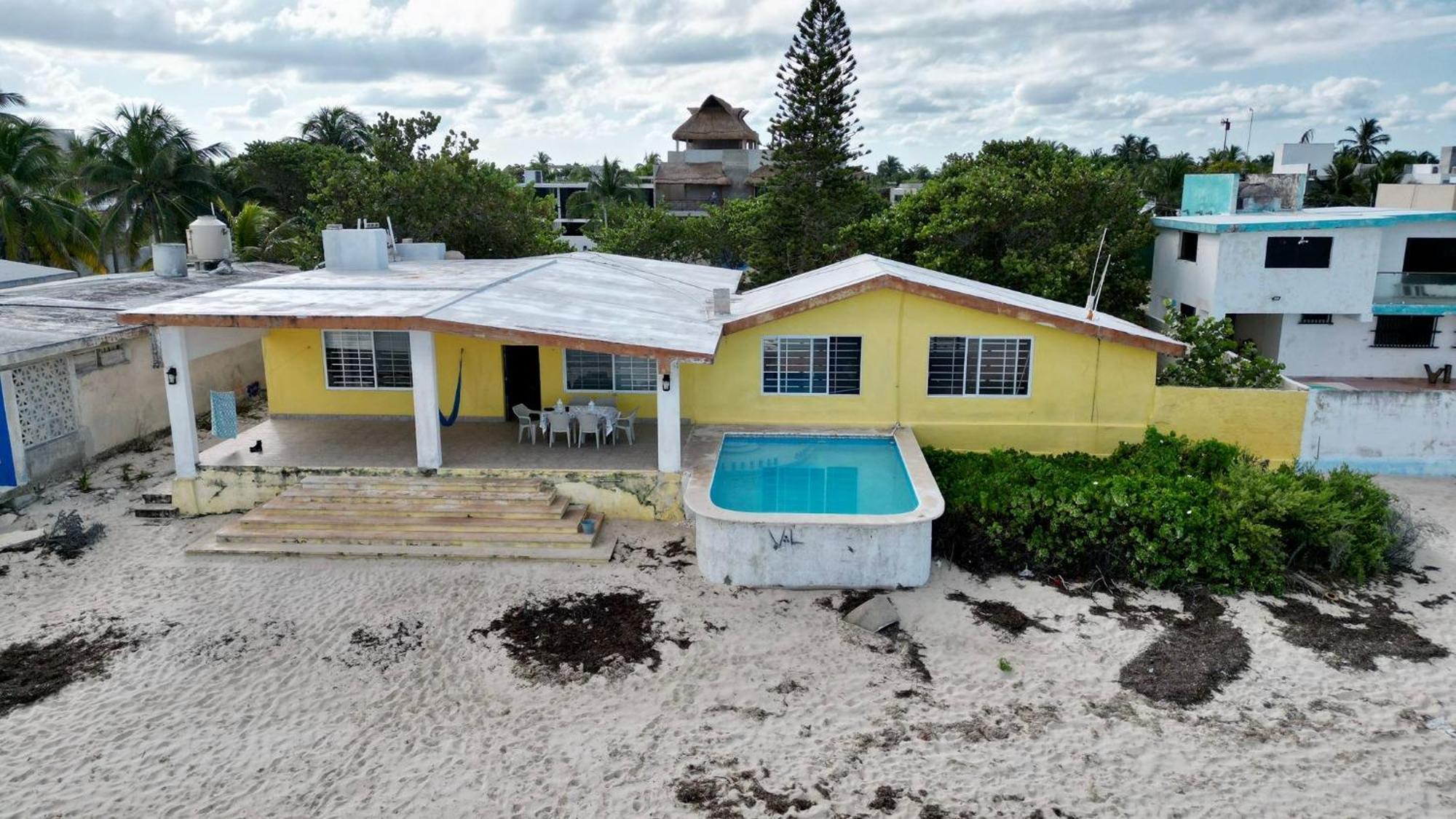 La Casa Amarilla Frente Al Mar Villa Chelem Eksteriør billede